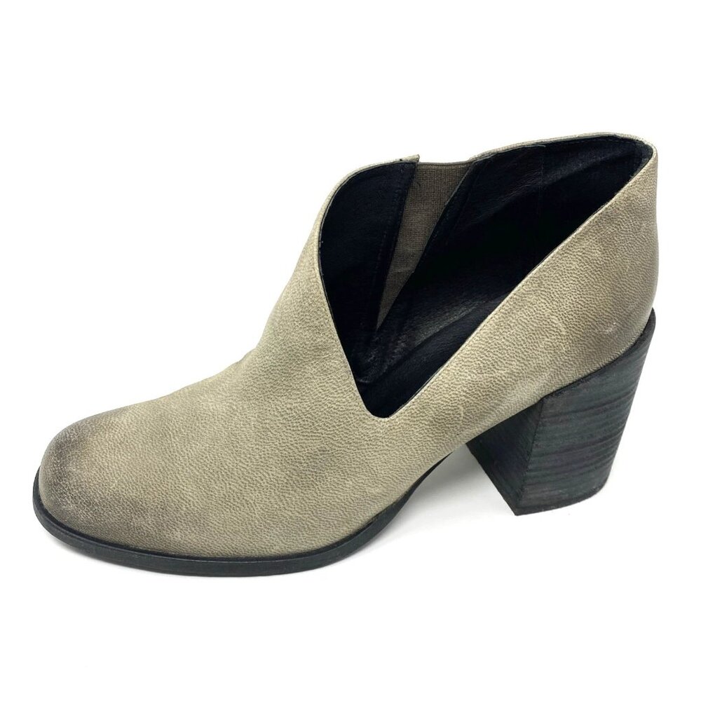 Free People Womens Ankle Booties Size 10â Boho Heel Block Brown Leather Cut Out
